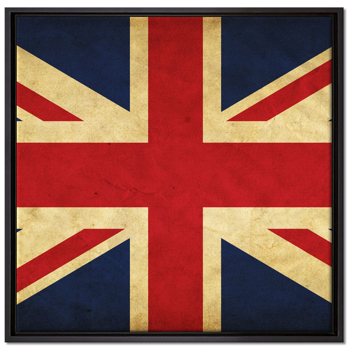Großbritannien Flagge auf Leinwandbild Quadratisch gerahmt Größe 70x70