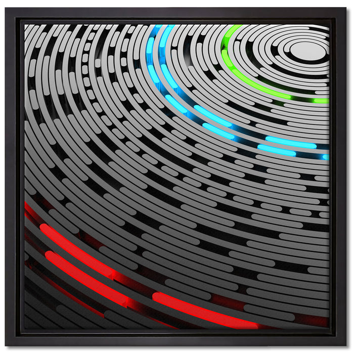 Abstrakte Schallplatte Love Music auf Leinwandbild Quadratisch gerahmt Größe 40x40