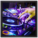 DJ Plattenteller Cool Music auf Leinwandbild Quadratisch gerahmt Größe 40x40