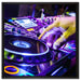 DJ Plattenteller Cool Music auf Leinwandbild Quadratisch gerahmt Größe 60x60