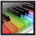 Piano Regenbogen Klaviertasten auf Leinwandbild Quadratisch gerahmt Größe 40x40