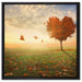 Herzbaum im Herbst auf Leinwandbild Quadratisch gerahmt Größe 60x60
