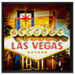 Ortseingangsschild Las Vegas auf Leinwandbild Quadratisch gerahmt Größe 60x60