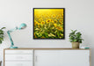 Riesiges Sonnenblumenfeld auf Leinwandbild gerahmt Quadratisch verschiedene Größen im Wohnzimmer
