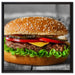appetitlicher Cheeseburger auf Leinwandbild Quadratisch gerahmt Größe 60x60