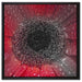 Rote Gerbera mit Wassertropfen auf Leinwandbild Quadratisch gerahmt Größe 60x60
