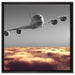 Flugzeug über Wolkenmeer auf Leinwandbild Quadratisch gerahmt Größe 60x60
