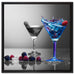 Blauer leckerer Cocktail auf Leinwandbild Quadratisch gerahmt Größe 60x60