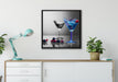 Blauer leckerer Cocktail auf Leinwandbild gerahmt Quadratisch verschiedene Größen im Wohnzimmer