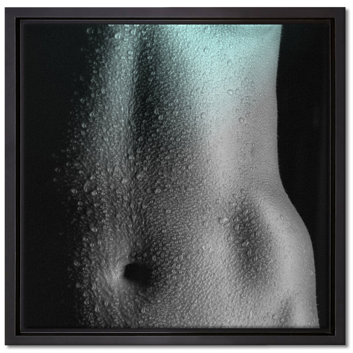 Erotischer Frauenkörper auf Leinwandbild Quadratisch gerahmt Größe 40x40