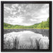 traumhafter See in grünem Wald auf Leinwandbild Quadratisch gerahmt Größe 40x40