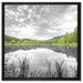 traumhafter See in grünem Wald auf Leinwandbild Quadratisch gerahmt Größe 60x60
