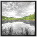 traumhafter See in grünem Wald auf Leinwandbild Quadratisch gerahmt Größe 70x70