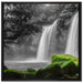 Wasserfall im Dschungel auf Leinwandbild Quadratisch gerahmt Größe 70x70
