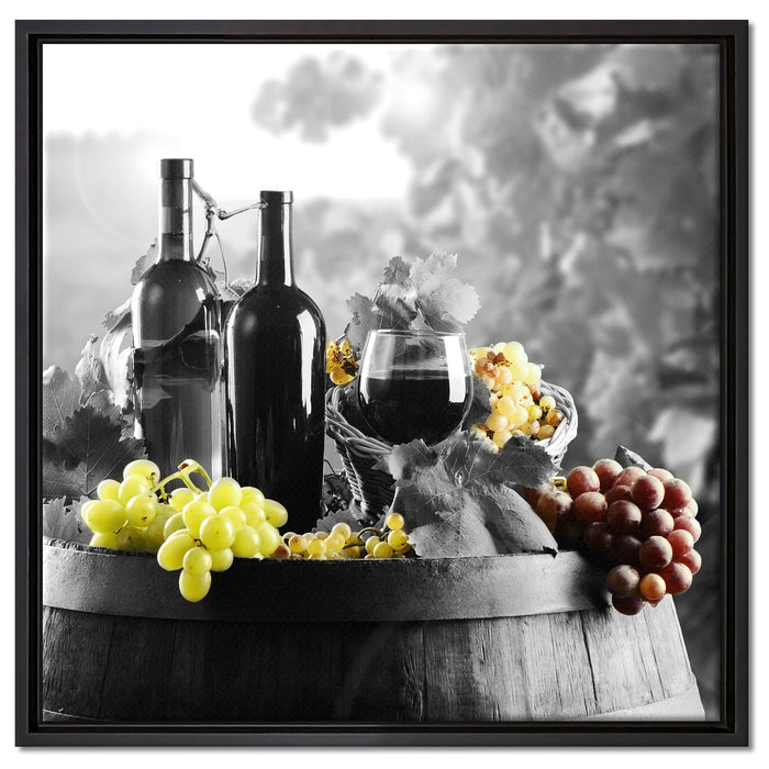 gemischte Auslese an Weintrauben auf Leinwandbild Quadratisch gerahmt Größe 60x60