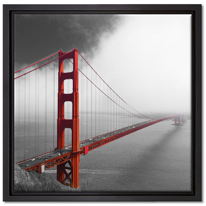 Golden Gate Bridge auf Leinwandbild Quadratisch gerahmt Größe 40x40