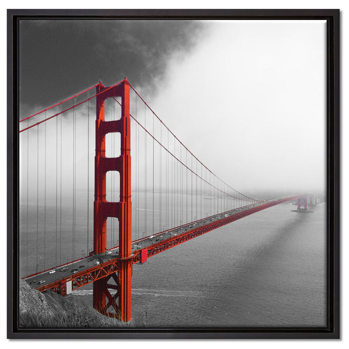 Golden Gate Bridge auf Leinwandbild Quadratisch gerahmt Größe 60x60