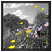 Blumenwiese im Frühling auf Leinwandbild Quadratisch gerahmt Größe 40x40