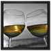 Wein in Gläsern am Meer auf Leinwandbild Quadratisch gerahmt Größe 40x40