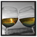 Wein in Gläsern am Meer auf Leinwandbild Quadratisch gerahmt Größe 60x60