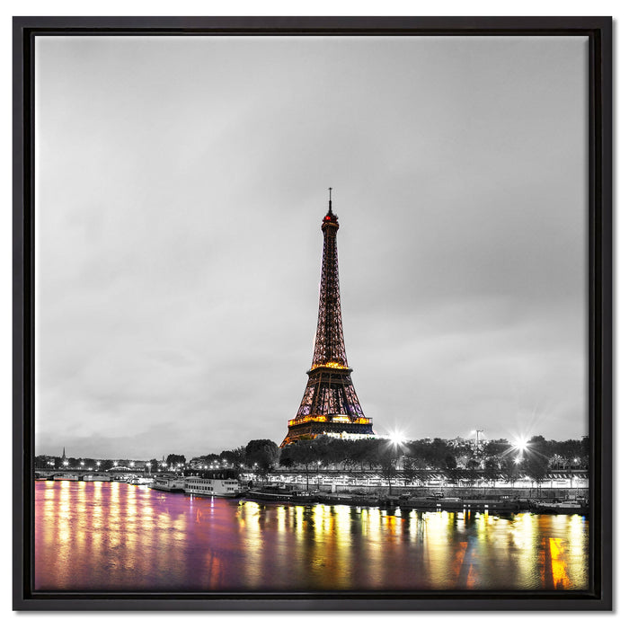 Eifelturm in Paris auf Leinwandbild Quadratisch gerahmt Größe 60x60