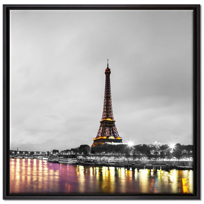 Eifelturm in Paris auf Leinwandbild Quadratisch gerahmt Größe 70x70