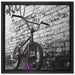BMX Fahrrad Graffiti auf Leinwandbild Quadratisch gerahmt Größe 40x40