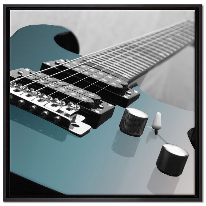 E-Gitarre auf Leinwandbild Quadratisch gerahmt Größe 70x70