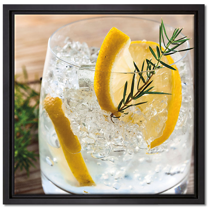 Gin Tonic Drinks auf Leinwandbild Quadratisch gerahmt Größe 40x40