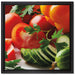 Obst Gemüse Gurke Tomaten auf Leinwandbild Quadratisch gerahmt Größe 40x40