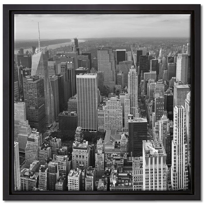New York Skyline auf Leinwandbild Quadratisch gerahmt Größe 40x40