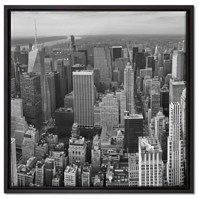 New York Skyline auf Leinwandbild Quadratisch gerahmt Größe 60x60