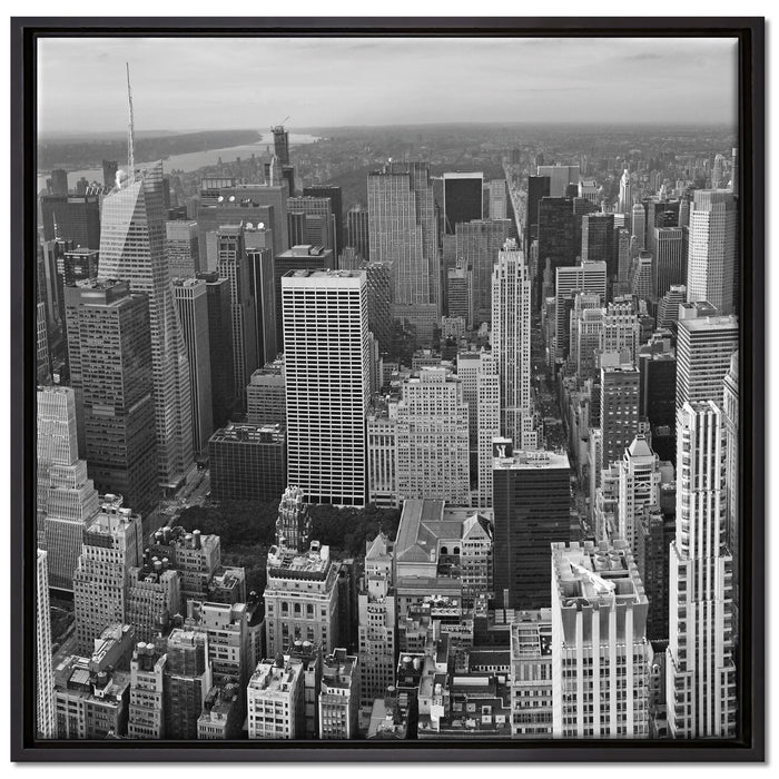 New York Skyline auf Leinwandbild Quadratisch gerahmt Größe 70x70