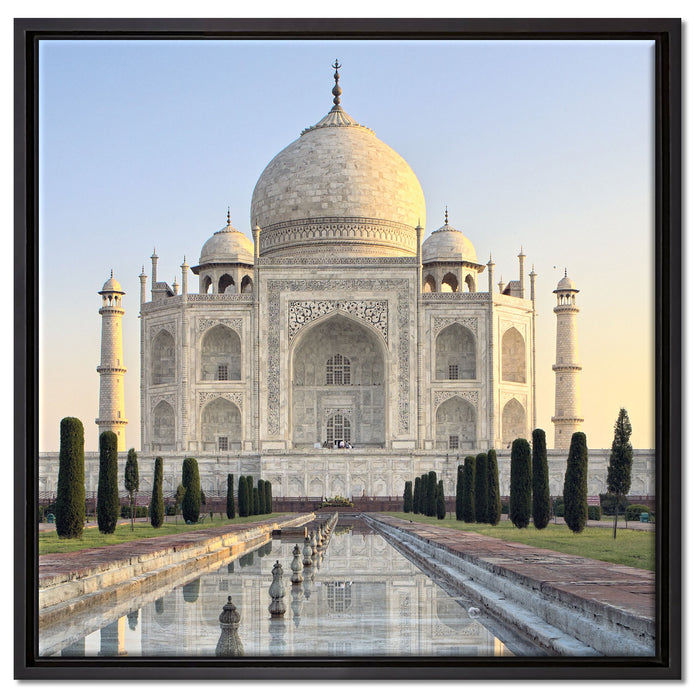 Taj Mahal auf Leinwandbild Quadratisch gerahmt Größe 60x60