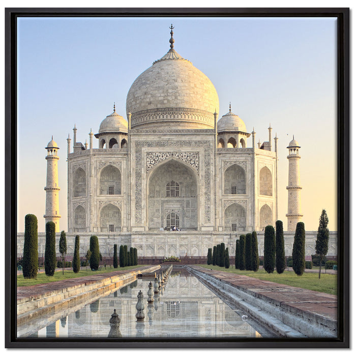 Taj Mahal auf Leinwandbild Quadratisch gerahmt Größe 70x70