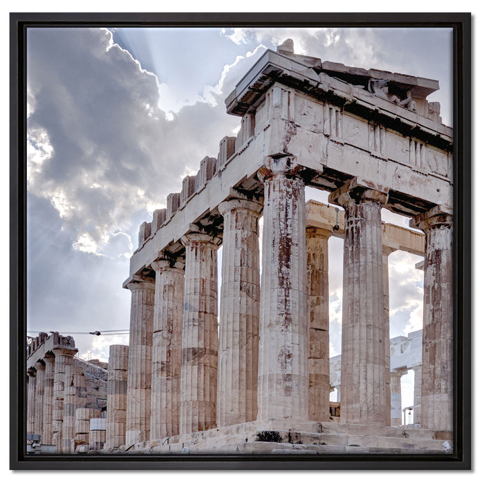 Antike Säulen Griechenland auf Leinwandbild Quadratisch gerahmt Größe 60x60