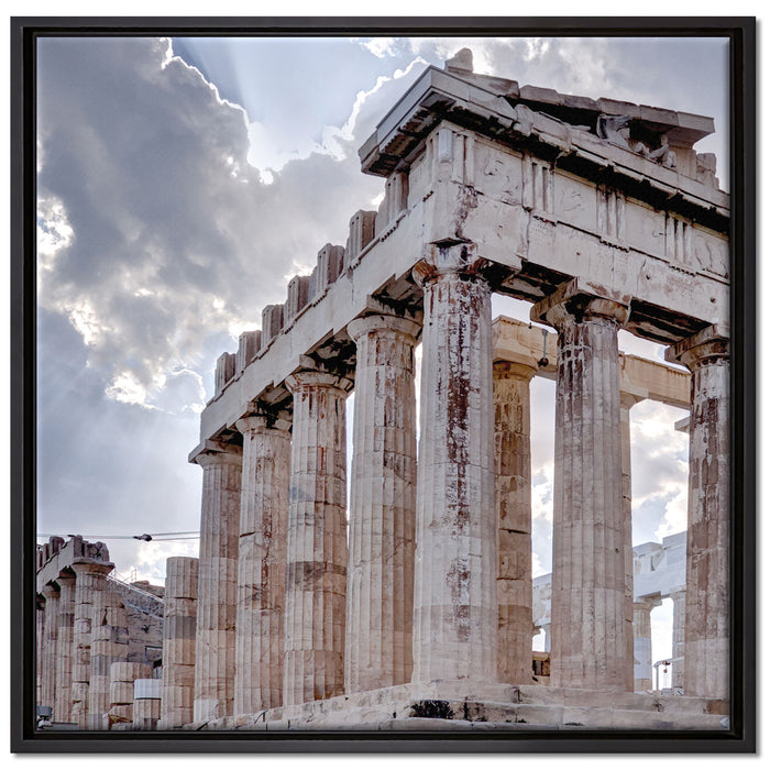 Antike Säulen Griechenland auf Leinwandbild Quadratisch gerahmt Größe 70x70