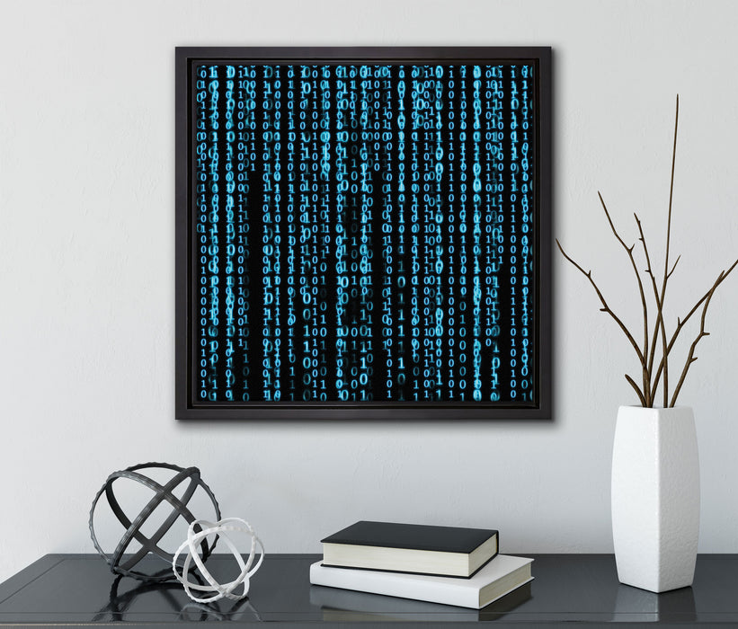 Matrix  auf Leinwandbild Quadratisch gerahmt mit Kirschblüten