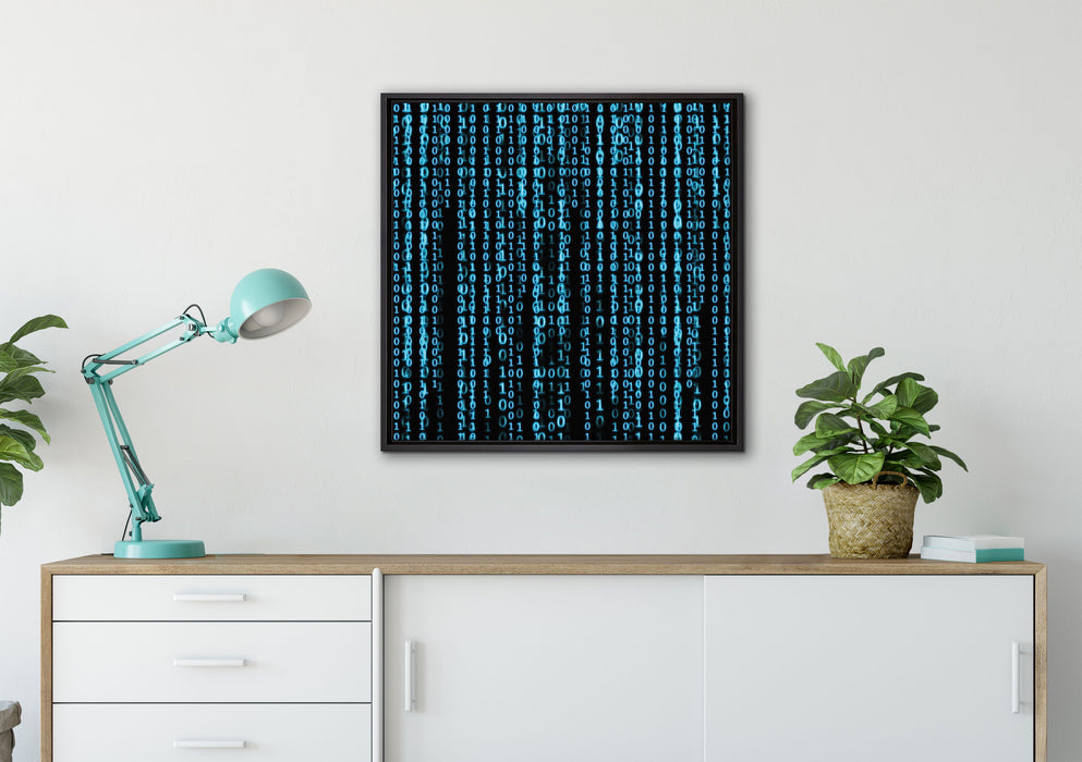 Matrix auf Leinwandbild gerahmt Quadratisch verschiedene Größen im Wohnzimmer