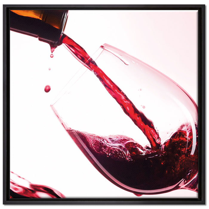 Wein auf Leinwandbild Quadratisch gerahmt Größe 70x70