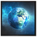 Unsere Erde im Weltall auf Leinwandbild Quadratisch gerahmt Größe 60x60