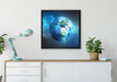 Unsere Erde im Weltall auf Leinwandbild gerahmt Quadratisch verschiedene Größen im Wohnzimmer