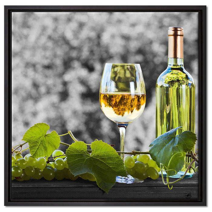 Weinverkostung im Sommer auf Leinwandbild Quadratisch gerahmt Größe 60x60