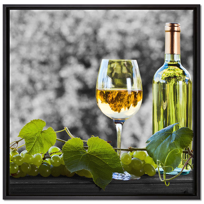 Weinverkostung im Sommer auf Leinwandbild Quadratisch gerahmt Größe 70x70