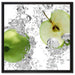 saftig grüne Äpfel im Wasser auf Leinwandbild Quadratisch gerahmt Größe 60x60