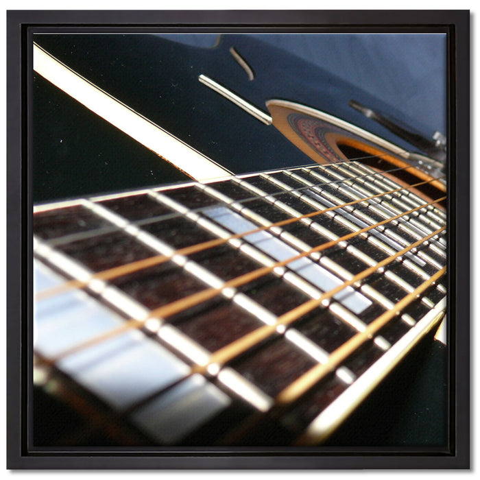 Gitarrensaiten auf Leinwandbild Quadratisch gerahmt Größe 40x40