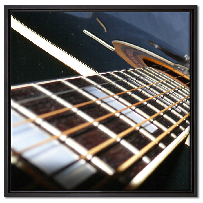 Gitarrensaiten auf Leinwandbild Quadratisch gerahmt Größe 60x60