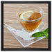 Tasse Tee mit Minze auf Leinwandbild Quadratisch gerahmt Größe 40x40