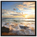 Sonnenuntergang am Meer auf Leinwandbild Quadratisch gerahmt Größe 70x70