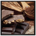 Leckere Schokolade auf Leinwandbild Quadratisch gerahmt Größe 70x70